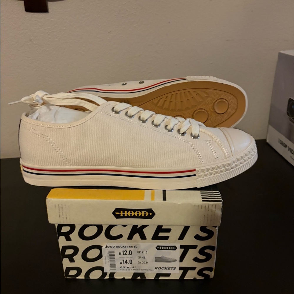 Men's New Hood by Mitchell and Ness White Sneakers